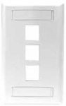 HUBBELL IFP13WHubbell 3 Port Rear Loading Single Gang Face Plate44 White