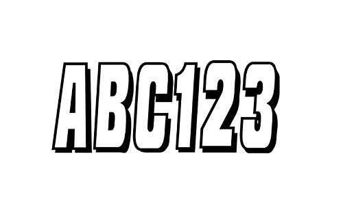 HARD LETTER-NUMBER KIT SIL-BLK HARDLINE SIBLK320