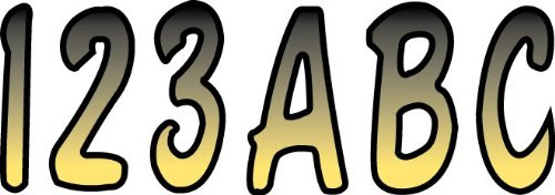 HARD LETTER-NUMBER KIT YEL-BLK HARDLINE YEBKG200