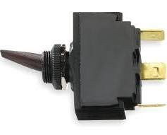 HUBBELL 6000154 Hubbell Systems Toggle Switch, Single pole, Double Throw, Momentary On/Off/On, 12 VDC, Black