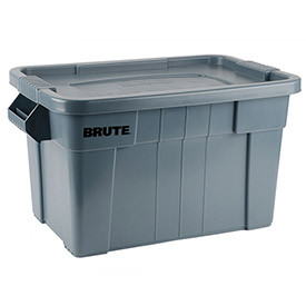 Rubbermaid B2050498 Commercial Brute Tote with Lid, 20-Gallon Capacity, Gray
