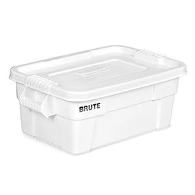 Rubbermaid B2050495 Commercial Brute Tote with Lid, 14-Gallon Capacity, White