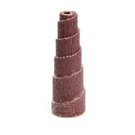 3M B1798153 341D Tapered Aluminum Oxide Cartridge Roll - P120 Grit - 1 1/2 in Length - 1/2 in Dia 1/8 in Center Hole - 24000 Max RPM - 14032 [PRICE is per ROLL]