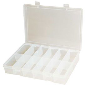 Durham B169945 Durham Small Plastic Compartment Box - 12 Compartments, 10-13/16"L x 6-3/4"W x 1-3/4"H