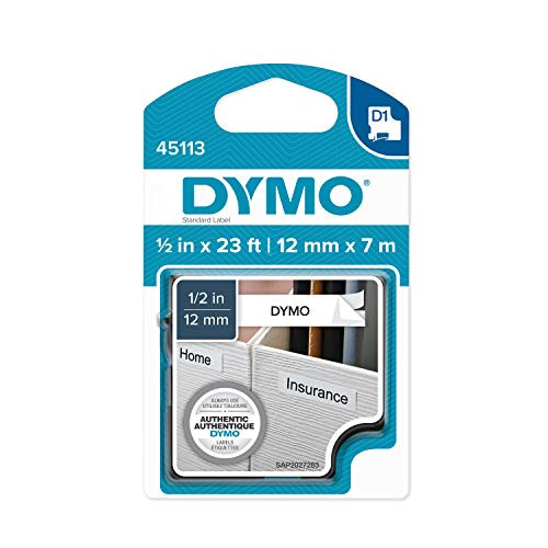 Vise Grip B1403863 DYMO & #174 D1 Standard Labels 1/2" Black on White