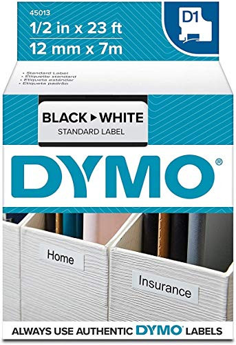 Vise Grip B1403858 Wholesale CASE of 10 - Dymo ExecuLabel D1 Electronic Tape Cartridges-DYMO D1 Electronic Tape, 1/2"x23' Size, Black/White