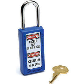 MASTERLOCK B729983 MASTERLOCK & #174 Safety 411 Series Zenex & #153 Thermoplastic Padlock, Blue, 411BLU