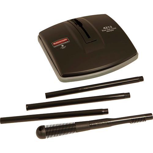 Rubbermaid 442239 Wholesale CASE of 5 - Dual-Action Floor/Carpet Sweeper-Floor/Carpet Sweeper,Flat Fold Handle,6-1/2" W,Black/Yellow