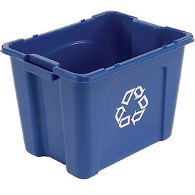 Rubbermaid 240856BL Commercial Recycling Bin, 14 gallons, Blue (Pack of 6)