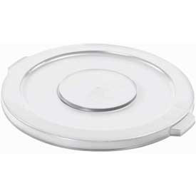 Rubbermaid 239051WH Commercial BRUTE Heavy-Duty Round Waste/Utility Container, 10-gallon Lid, White