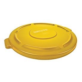 Rubbermaid 239005YL Commercial BRUTE Heavy-Duty Round Waste/Utility Container, 32-gallon Lid, Yellow