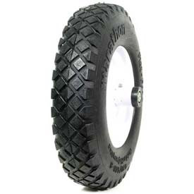 Marathon Industries B639928 Marathon 4.80/4.00-8" Flat Free Wheelbarrow Tire on Wheel, 6" Centered Hub, 5/8" Ball Bearings, Knobby Tread