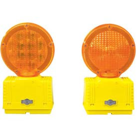 Cortina Safety Products B566909 -BAT Barricade Light, 6V with Photo, 3-Way Switch, Yellow Case/Amber Lens with 2 battery (Pack of 10)