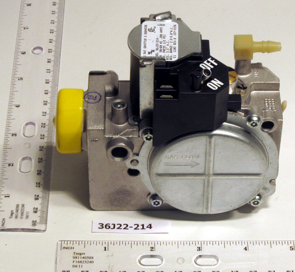 WHITE-RODGERS 99963 Series 36J Fast Opening Single Stage Natural/Lp Gas Valve, 1/2" x 1/2" Pipe, -40 Degree - 175 Degree F Temperature Range, 24Vac.