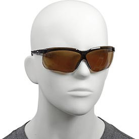 North Safety B2014136 Uvex & #174 Genesis Anti Fog Safety Glasses, Black Frame, Espresso HS Lens