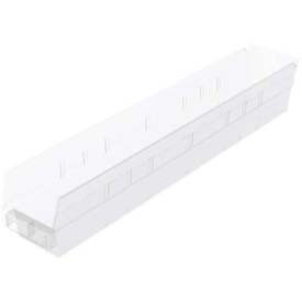 Akro-Mils B820401 30124 24-Inch by 4-Inch by 4-Inch Clear Plastic Nesting Shelf Bin Box, 12-Pack