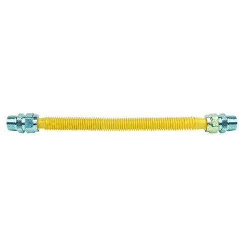 T&S Brass BCSSC4412 BrassCraft ProCoat 1/2" MIP x 1/2" MIP x 12" Stainless Steel Gas Connector 5/8" O.D. (180,000 BTU)