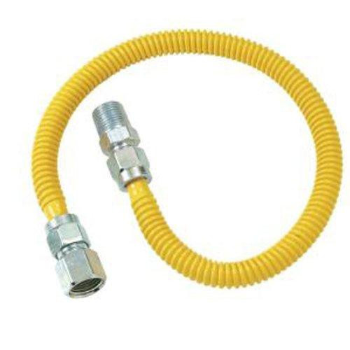 T&S Brass BCSSD4K48 BrassCraft ProCoated Stainless Steel Gas Connector with Ball Valve, 1/2-Inch M.I.P. by 1/2-Inch F.I.P.
