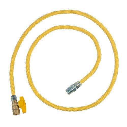 T&S Brass BCSSL4M60 BrassCraft ProCoat 1/2" MIP x 1/2" FIP Gas Ball Valve x 60" Stainless Steel Gas Connector 3/8" O.D. (24,900 BTU)