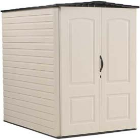 Rubbermaid 269935 Plastic Large Outdoor Storage Shed,159 cu. ft., Sandalwood with Onyx Roof ()