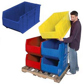 QUANTUM STORAGE SYSTEMS 238937BL Quantum QUS997 Plastic Storage Stacking Hulk Container, 36-Inch by 24-Inch by 18-Inch, Blue, Case of 1