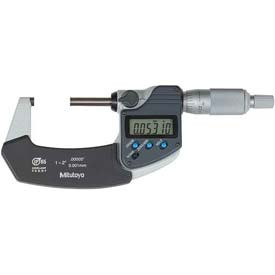 Mitutoyo America Corporation B611787 Mitutoyo 293-341, 1" - 2" X .00005"/0.001mm IP65 Digimatic Outside Micrometer, No Output, Ratchet, With Standard