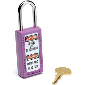 MASTERLOCK B729991 MASTERLOCK & #174 Safety 411 Series Zenex & #153 Thermoplastic Padlock, Purple, 411PRP