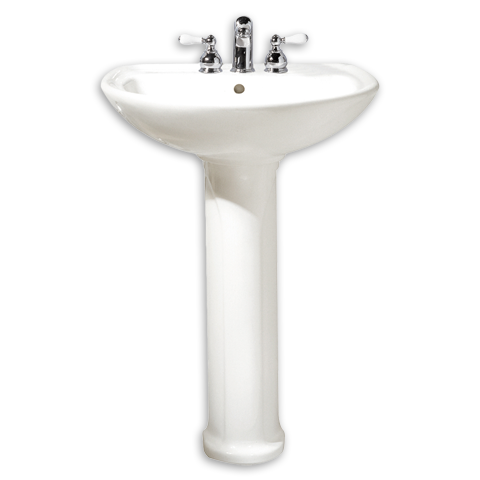 American Standard 236.008.020 0 Cadet Pedestal Sink Basin with 8-Inch Faucet Spacing, White