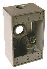 Hubbell 662052Hubbell WEATHERPROOF BOX SINGLE GANG FOUR 1/2 IN. OUTLETS GRAY