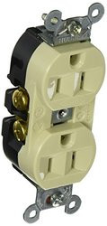 Hubbell 158850Hubbell Receptacle, Duplex Straight Blade, Hubbel-Pro, 15A, 125V, SM, Ivory