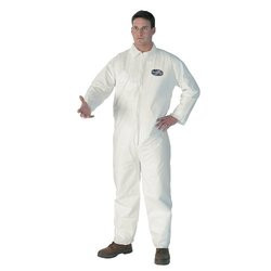 Kimberly Clark KCC44303 Kleenguard A40 White Large Microporous Film Laminate Disposable General Purpose & Work Coveralls - Open Ankles, Open Wrists - [PRICE is per EACH]