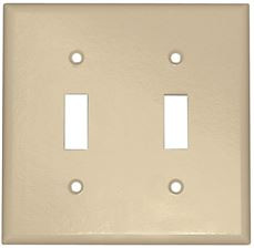 Leviton 609010  2-Gang Toggle Device Switch Wallplate, Standard Size, Thermoset, Device Mount, Ivory Color: Ivory, Model: , Outdoor/Garden Store, Repair & Hardware