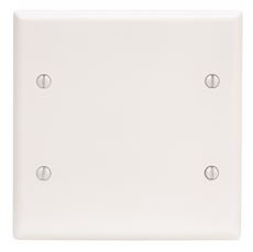 Leviton 609004  2-Gang No Device Blank Wallplate, Standard Size, Thermoset, Box Mount, Ivory