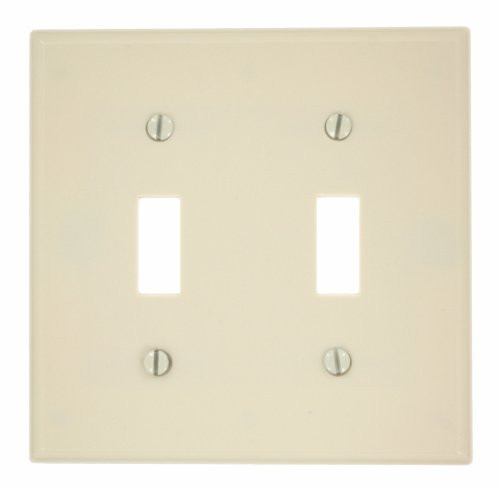 Leviton 2472806  2-Gang Toggle Device Switch Wallplate, Standard Size, Thermoset, Device Mount, Light Almond Color: Light Almond, Model: , Tools & Hardware store