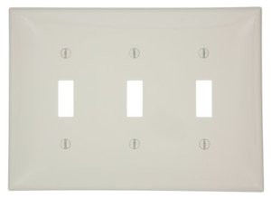 Leviton 2472805  Wallplate 3-Gang Toggle Midway Size Nylon - Light Almond (Pkg of 25)