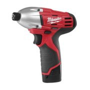 MILWAUKEE 119074  M12 Cordless Combination 3/8" Drill / Driver and 1/4" Hex Impact Driver Dual Power Tool Kit (2 Lithium Ion Batteries, Charger, and Bag Included)