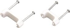 GARDNER BENDER 461124  Plastic Staple, ¾ Inch., Secures Romex, UF & (NM) Non-Metalic Cable, Polyethylene - UV Resistant, Splinter Free, Application: 14/3, 12/3, 10/3 (NM) Cable, 100 Pk., White