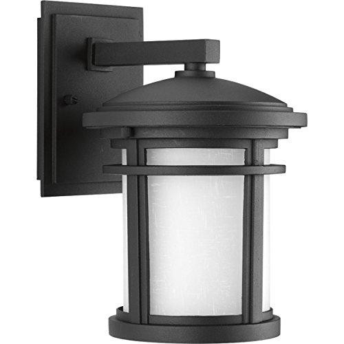 Progress Lighting 9460843130K9  1-Lt. Small LED Wall Lantern (7") w/AC LED Module Etched White Linen glass cylindrical diffuser