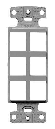 HUBBELL NS616GY Hubbell Systems Premise Wiring Products Decorator Frame Plate, 6-Port, Gray