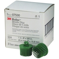 3M MMM7530 Scotch-Brite Bristle Disc 0, 1 Inch, 50 Green Grade 10/Box