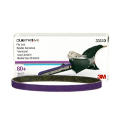3M MMM33440 Cubitron II File Belt, 10mm x 330mm, 80+ Grade