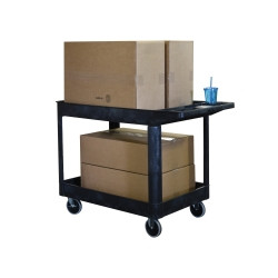 Luxor LUXXLC11-B Two Shelf Heavy-Duty Utility Cart - Black