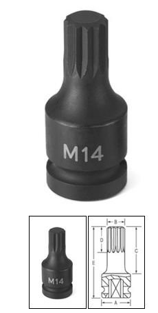 Grey Pneumatic GRE2108S 1/2" Drive x M8 Triple Square Driver