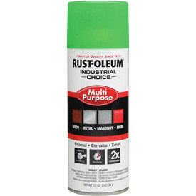 Rust-Oleum Corporation B686510 Rust-Oleum Industrial 1600 System Gen Purpose Enamel Aerosol, Fluorescent Green, 12 oz. -