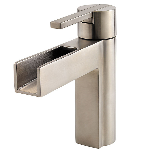 Pfister PLF042VGKK LF042VGKK Vega Single Control 4 Inch Centerset Bathroom Faucet in Brushed Nickel, Water-Efficient Model