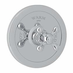 Rohl 110744 - ARCANA TRIM SET ONLY IN POLISHED CHROME WITH CROSS HANDLE AND NO ROUGH BODY TO CONCEALED THERMOSTATIC MIXER VALVE 1005N WITHOUT VOLUME CONTROL