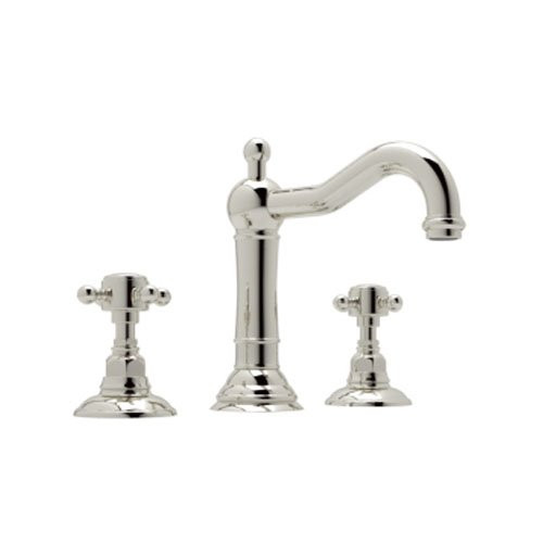 Rohl A1409XMPN-2 Rohl Italian Bath Acqui Widespread Lavatory Faucet In Polished Nickel With Cross Handles