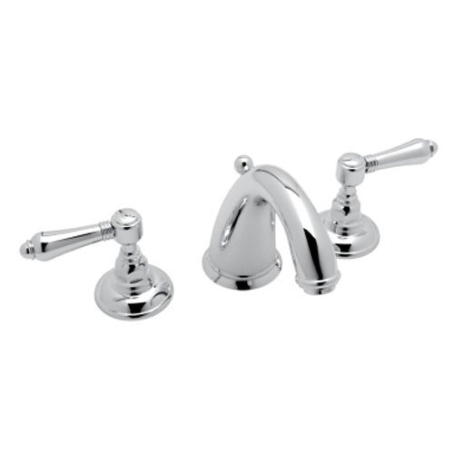 Rohl 113402 Country Bath San Julio Widespread Lavatory with Metal Levers Pop-Up and Le Pietre Spout, Polished Chrome