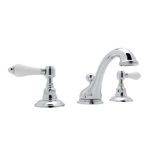 Rohl A1408LPAPC-2 Rohl Italian Bath Viaggio Widespread Lavatory Faucet In Polished Chrome With Porcelain