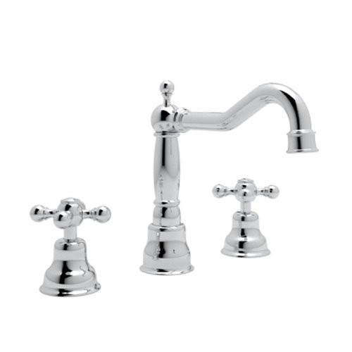 Rohl 114451 Cisal Double Handle Widespread Bathroom Faucet with Pop-Up Drain and Cross Handle Finish: Polished Chrome